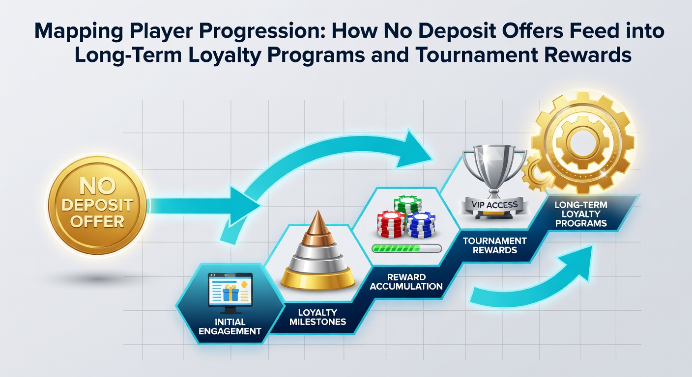 Visualisierung der Spielerprogression von No-Deposit-Angeboten zu Treueprogrammen und Turnieren