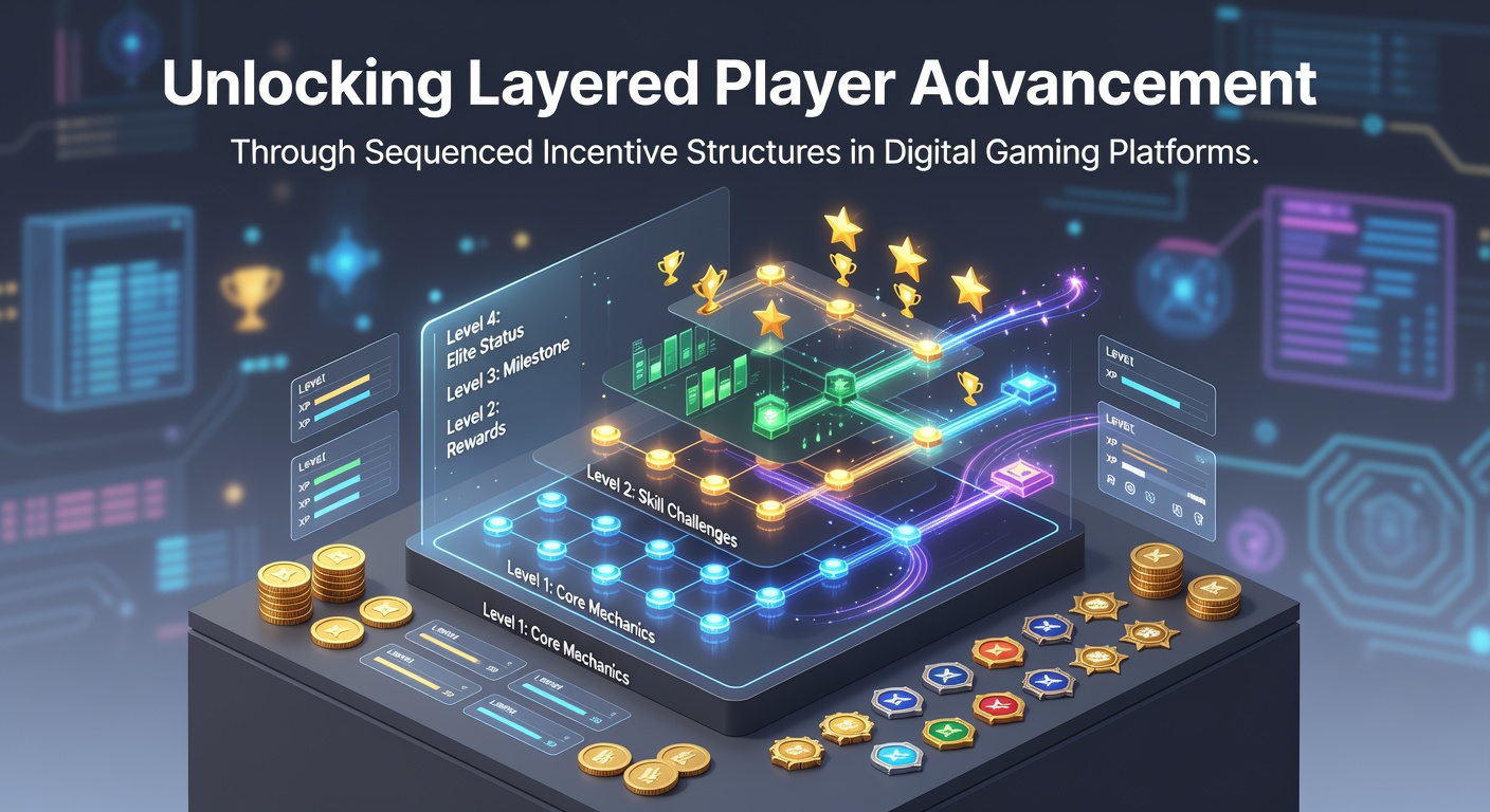 Darstellung sequenzierter Anreizstrukturen in digitalen Gaming-Plattformen mit Spielerprogressionsebenen